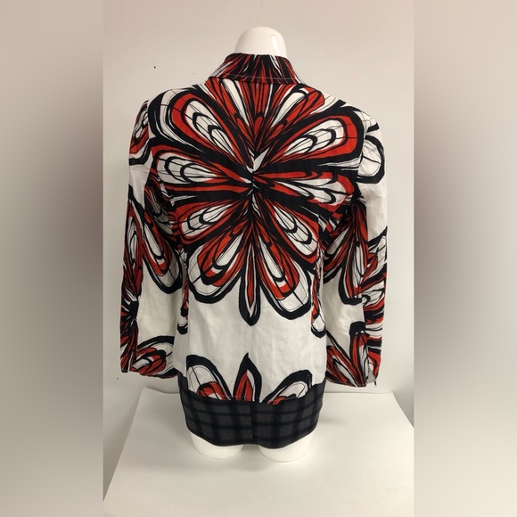 ROFA MODEN MULTICOLOURED COTTON JACKET BUTTONS DOWN TWO POCKETS IN SIZE 16 uk - Picture 2 of 9